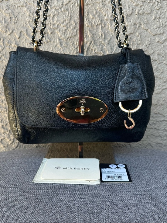 Mulberry Handbags - MULBERRY Lily Black Glossy Goat Black Leather 2 way bag